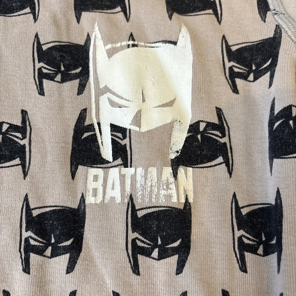 Hanna Andersson Batman 140 (10) Pajama Top Gray Black Long Sleeve‎ Organic